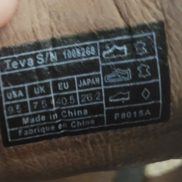 Tecva Brown Tan Wedge Leather Strappy Sandals Summer Size 9.5 - Picture 6 of 6